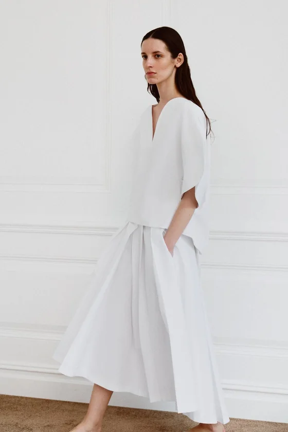 АСИММЕТРИЧНАЯ ЮБКА ИЗ ПОПЛИНА — коллекция Zara «ZW» лимитированная серия