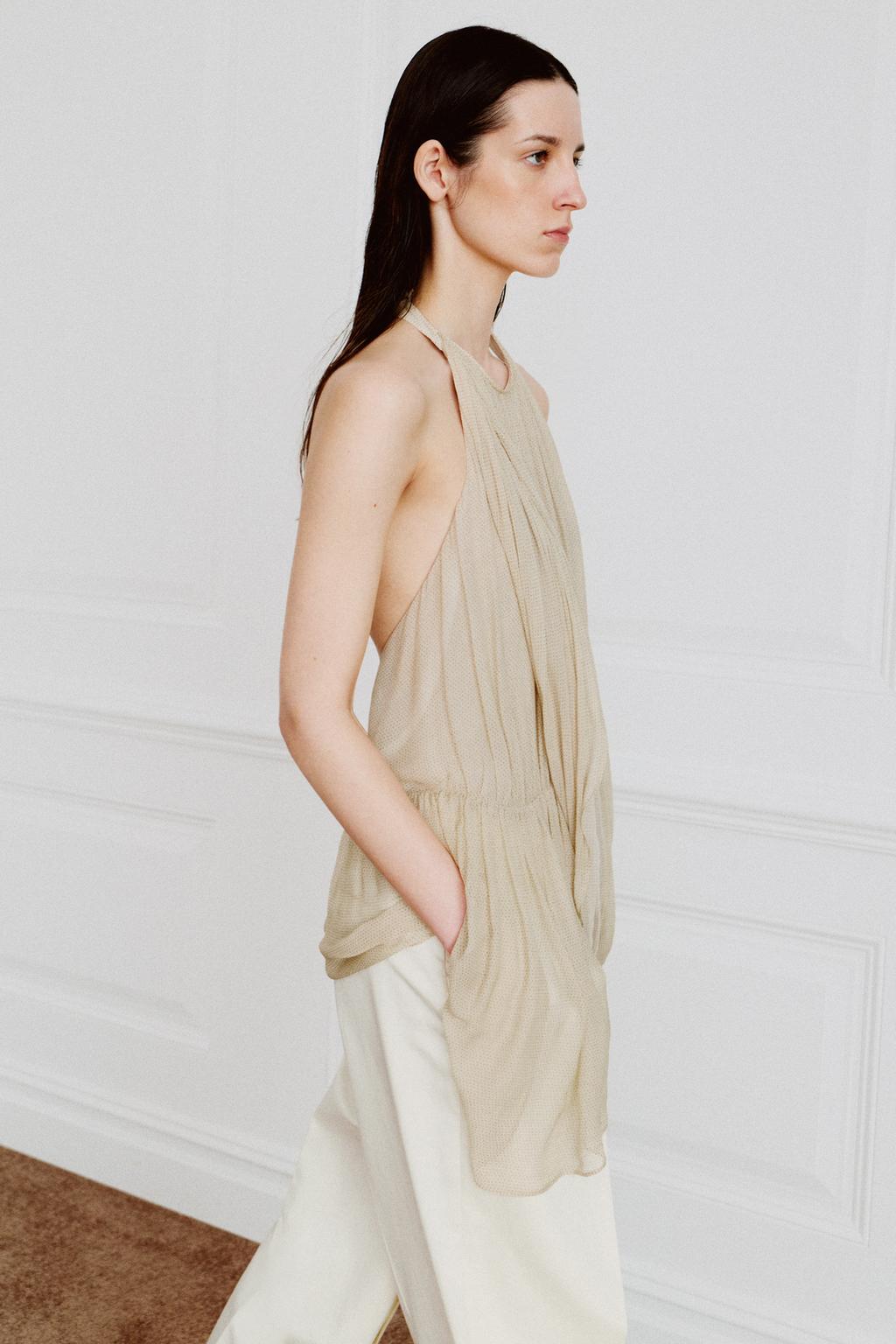 ТОП С ДРАПИРОВКОЙ В ГОРОШЕК — ZW COLLECTION