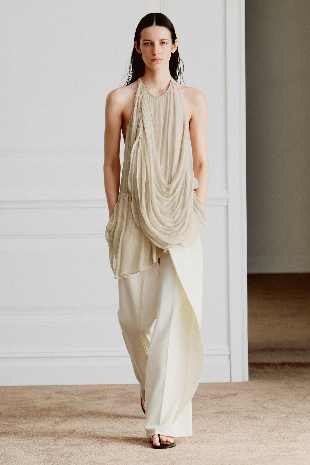 ТОП С ДРАПИРОВКОЙ В ГОРОШЕК — ZW COLLECTION