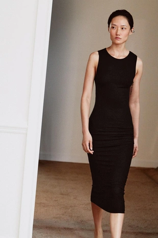 Платье миди со сборками