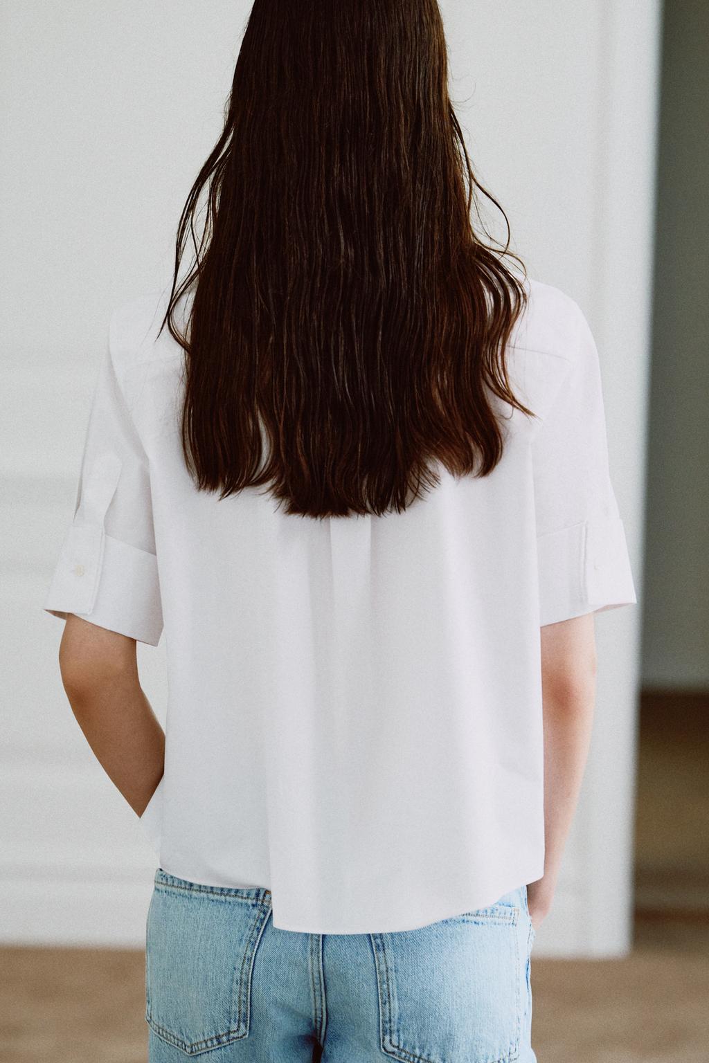 РУБАШКА С НАГРУДНИКОМ И СЪЕМНЫМ ГАЛСТУКОМ — ZW COLLECTION