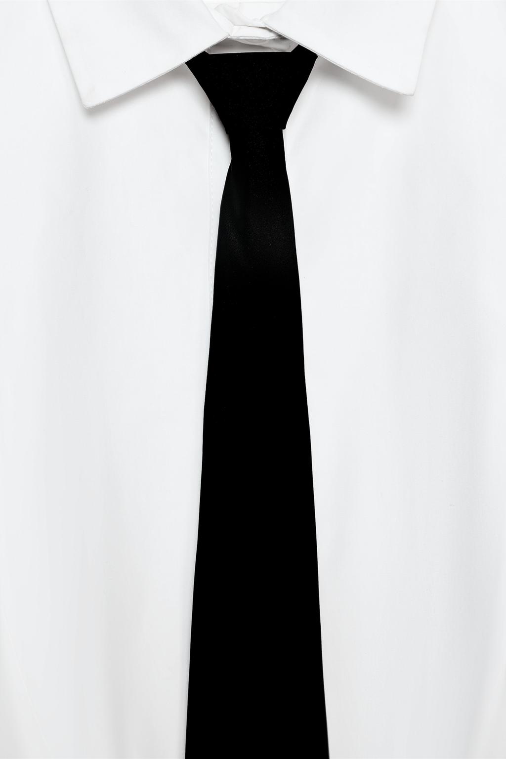 РУБАШКА С НАГРУДНИКОМ И СЪЕМНЫМ ГАЛСТУКОМ — ZW COLLECTION