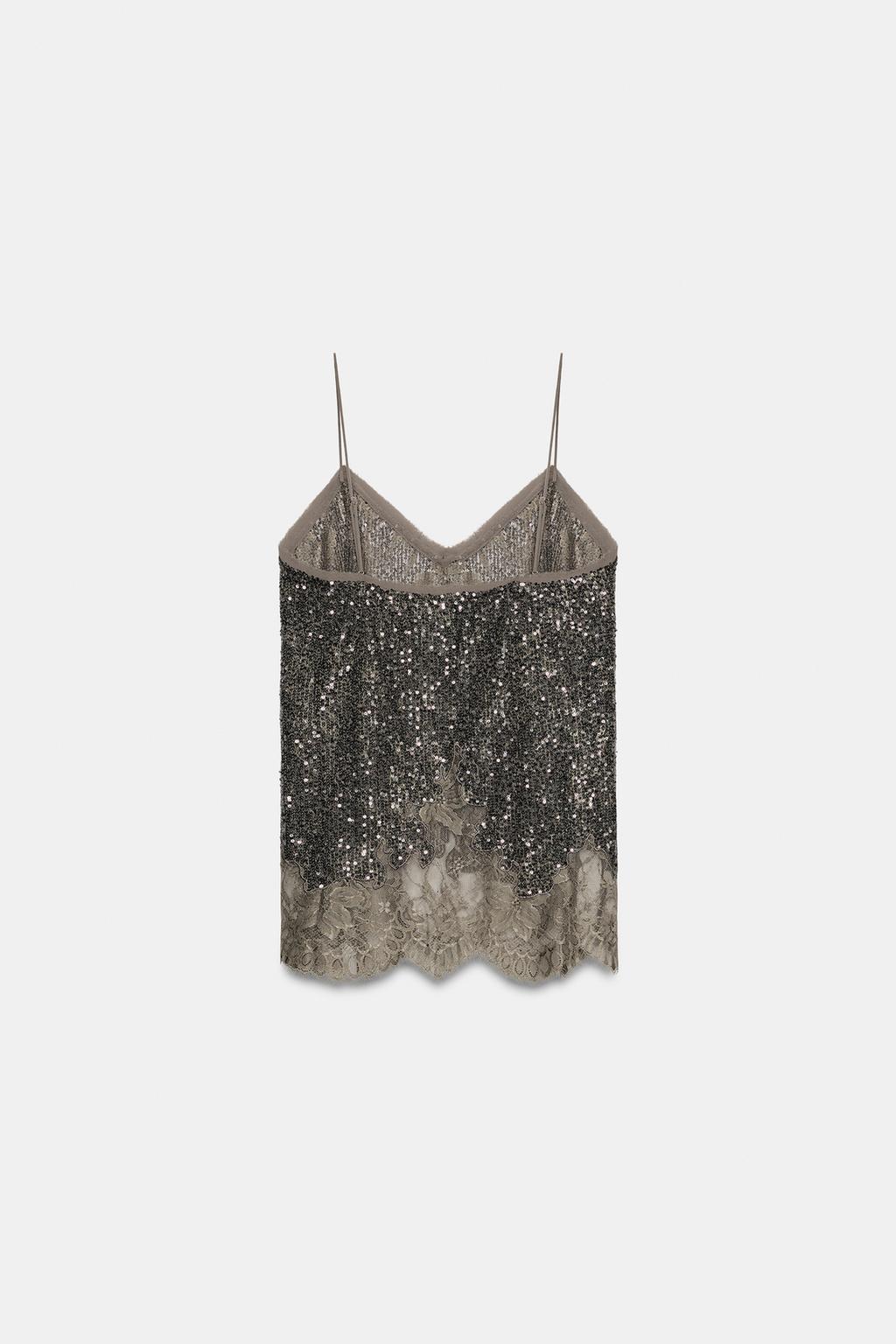 ТОП НА БРЕТЕЛЯХ С ПАЙЕТКАМИ — ZW COLLECTION