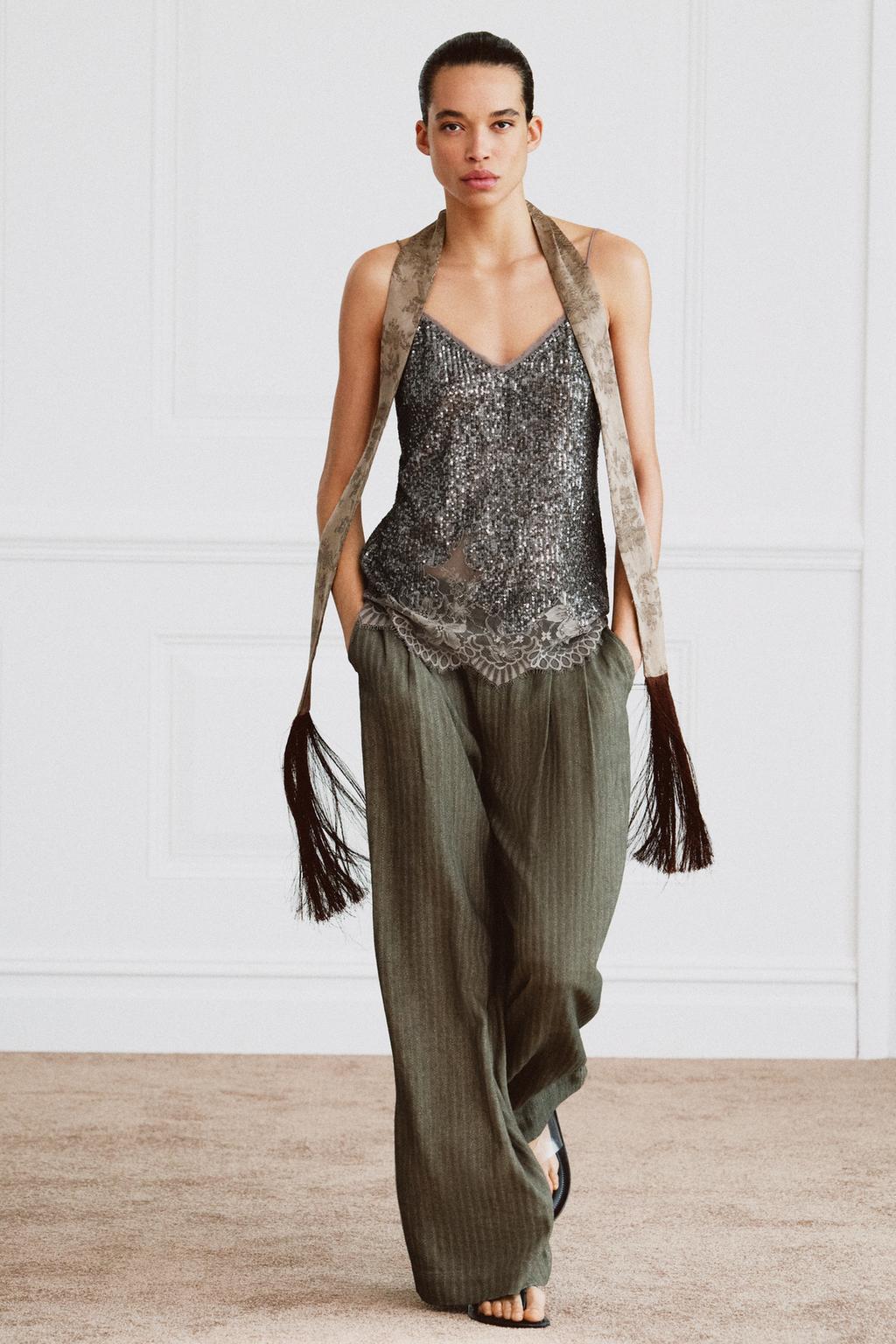 ТОП НА БРЕТЕЛЯХ С ПАЙЕТКАМИ — ZW COLLECTION