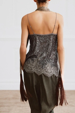 Топ на бретелях с пайетками — коллекция Zara «Zw»- Заказать в России