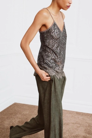 Топ на бретелях с пайетками — коллекция Zara «Zw»- Заказать в России