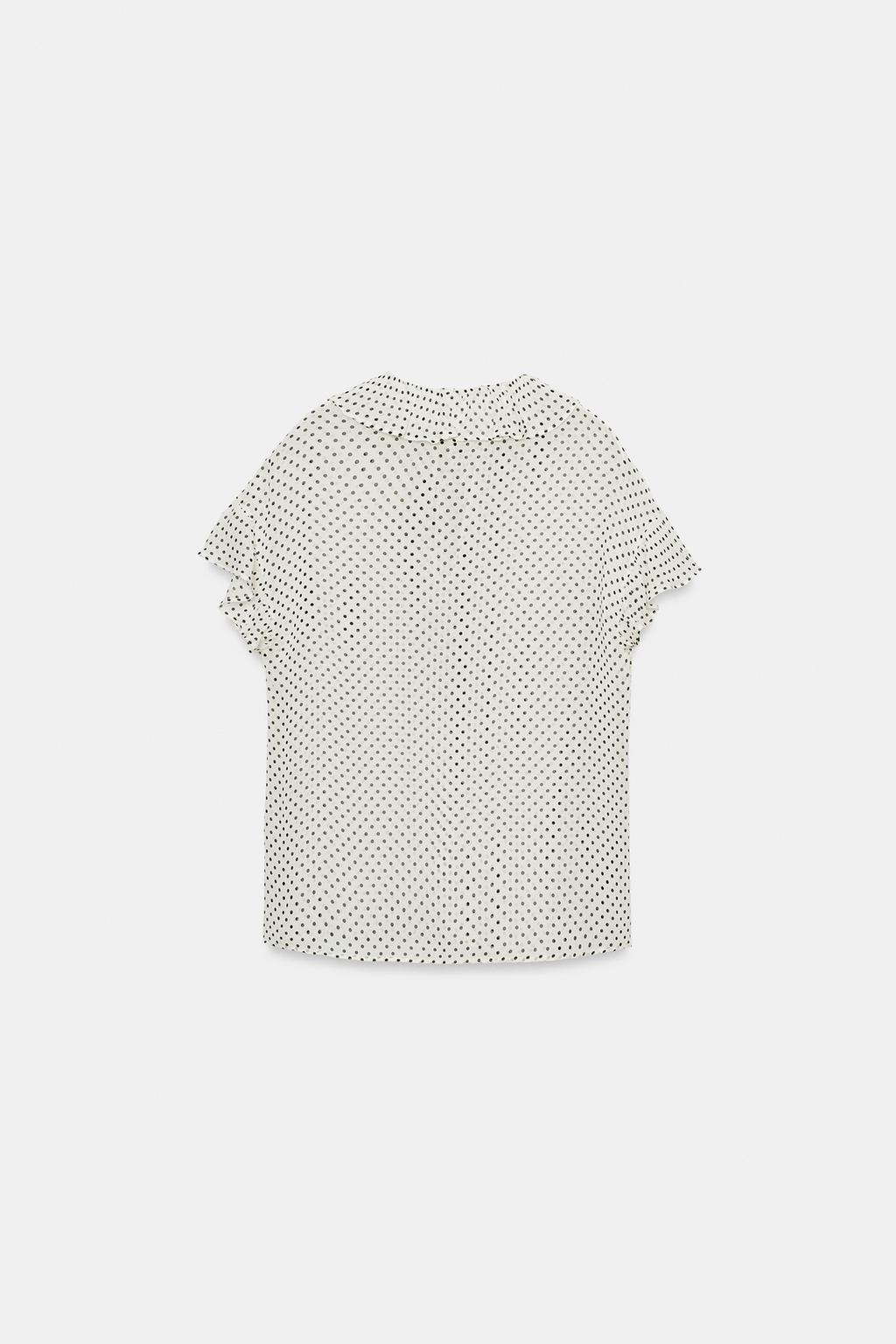 БЛУЗА С ЗАВЯЗКАМИ И ПРИНТОМ В ГОРОШЕК — ZW COLLECTION