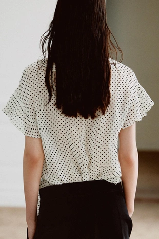 Блуза с завязками и принтом в горошек — Zw Collection- Заказать в России