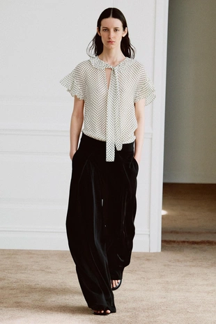 Блуза с завязками и принтом в горошек — Zw Collection- Заказать в России