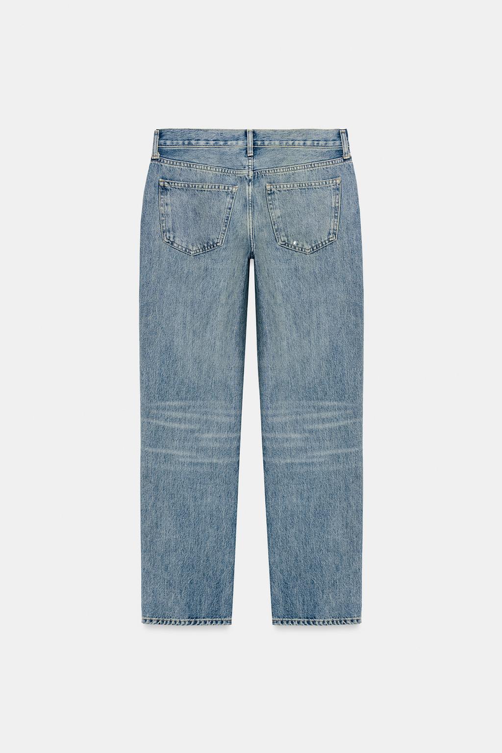 ДЖИНСЫ ZW COLLECTION ПРЯМОГО КРОЯ СО СРЕДНЕЙ ПОСАДКОЙ И РВАНЫМИ ДЕТАЛЯМИ