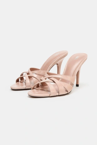 Босоножки на каблуке с перекрестными ремешками- Заказать в России