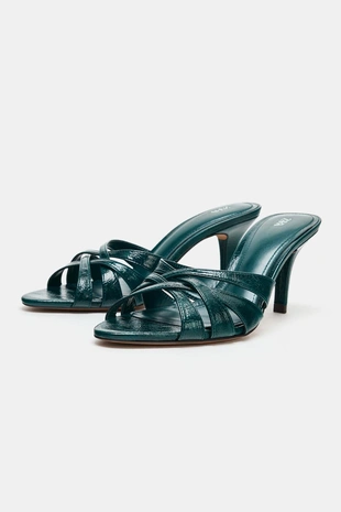 Босоножки на каблуке с ремешками- Заказать в России