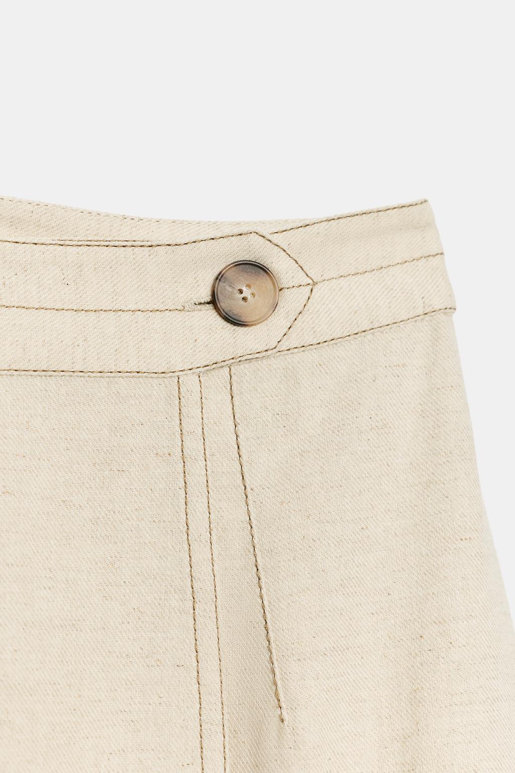 ЮБКА МИДИ НА ЗАПАХ ИЗ СМЕСОВОГО ЛЬНА