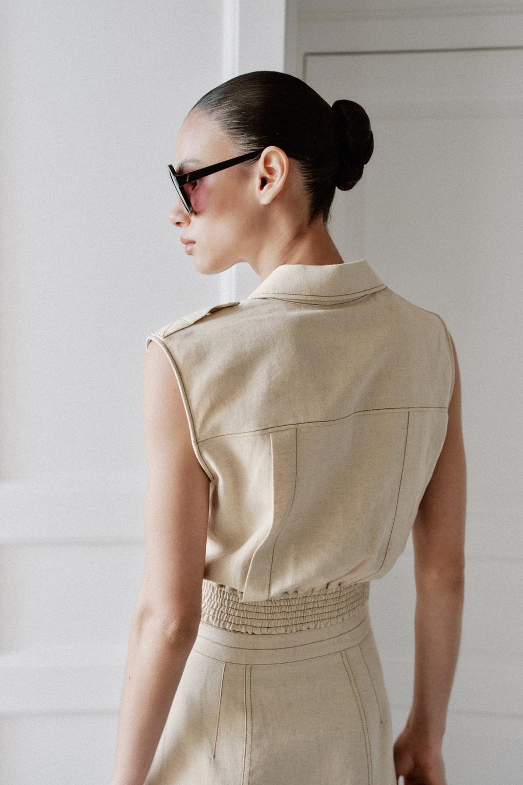 ТОП ИЗ ЛЬНА БЕЗ РУКАВОВ