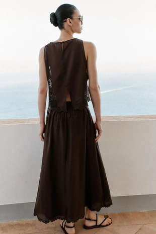 Объемная юбка миди с вышивкой- Заказать в России