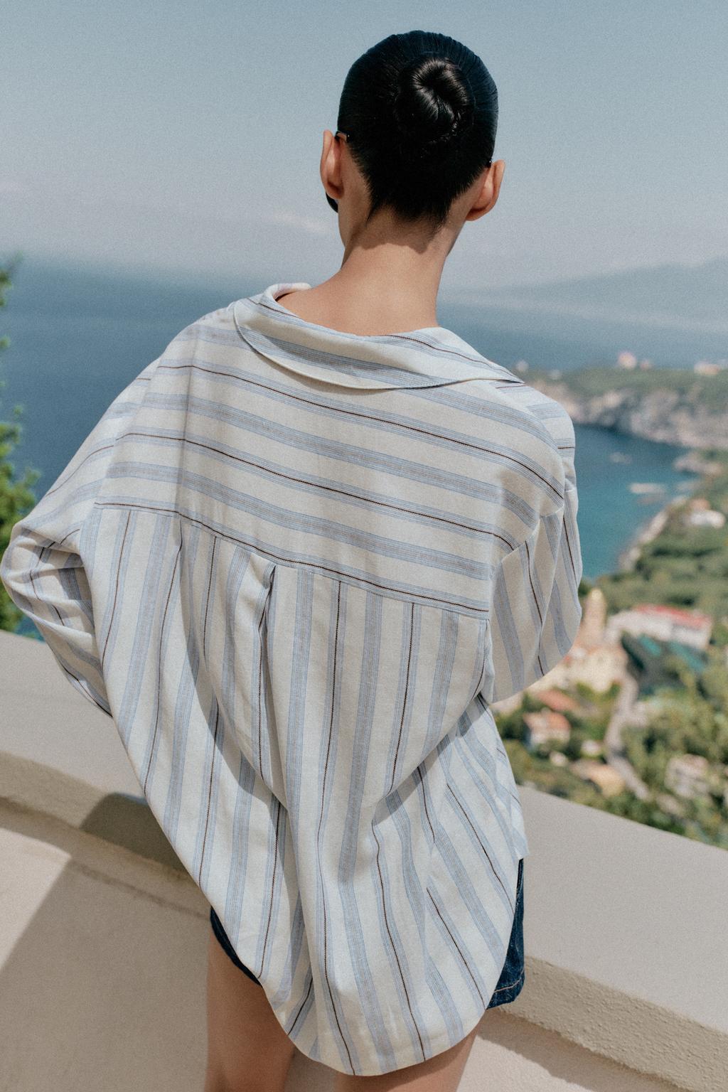 БЛУЗА В ПОЛОСКУ С ПРИНТОМ