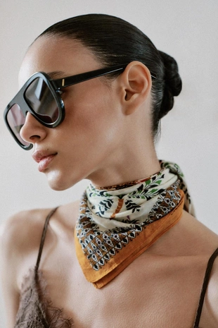 Шарф из 100% хлопка с принтом- Заказать в России