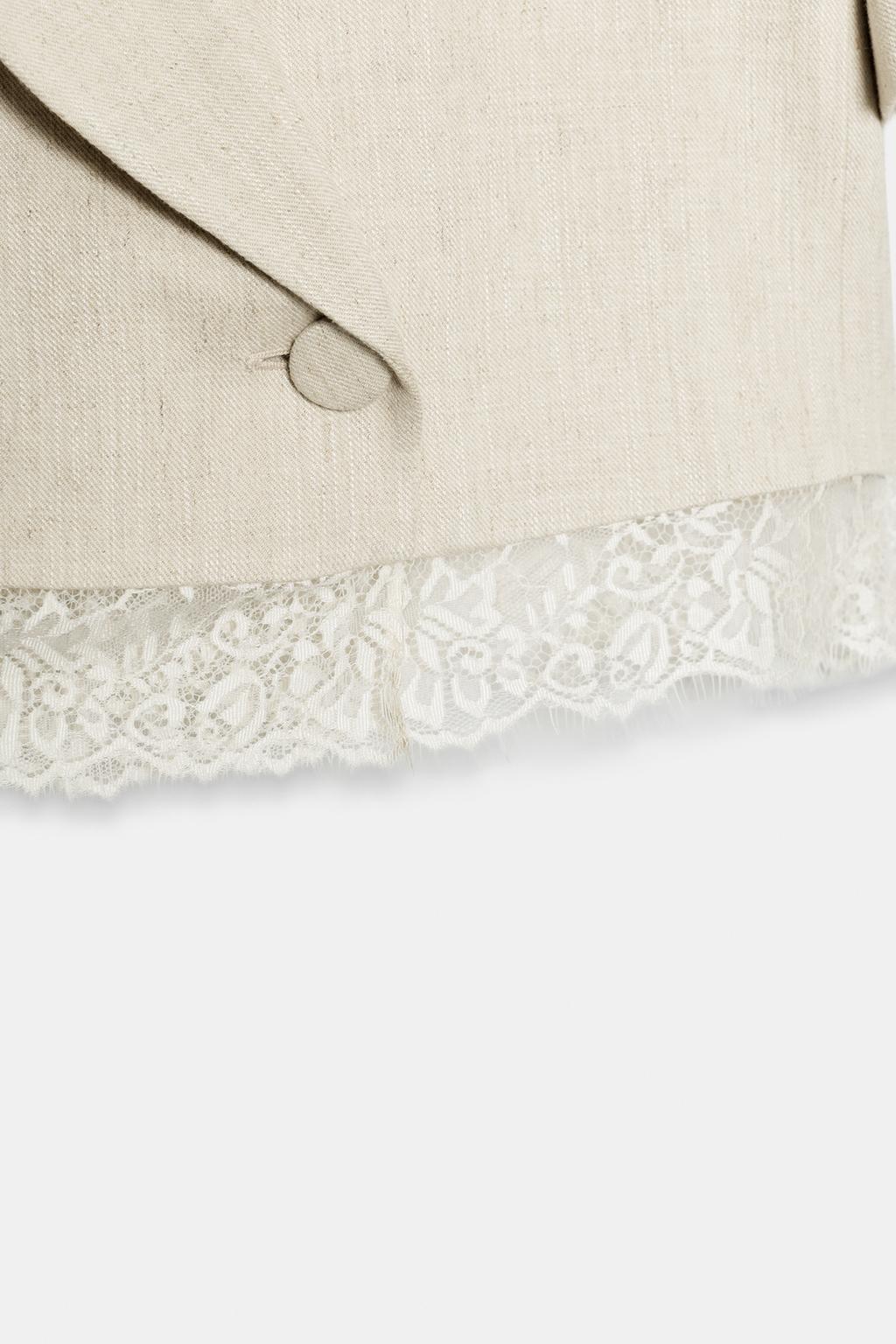 КОРОТКИЙ БЛЕЙЗЕР С КРУЖЕВОМ