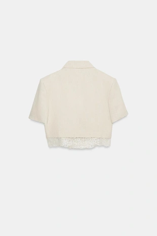 Короткий блейзер с кружевом- Заказать в России