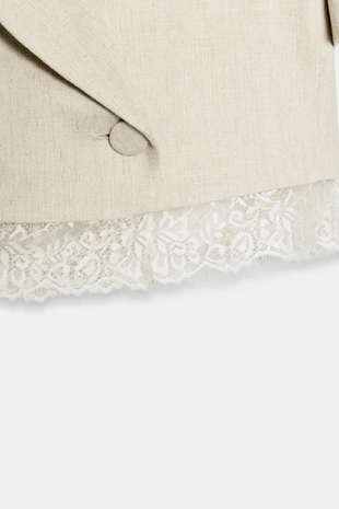 Короткий блейзер с кружевом- Заказать в России