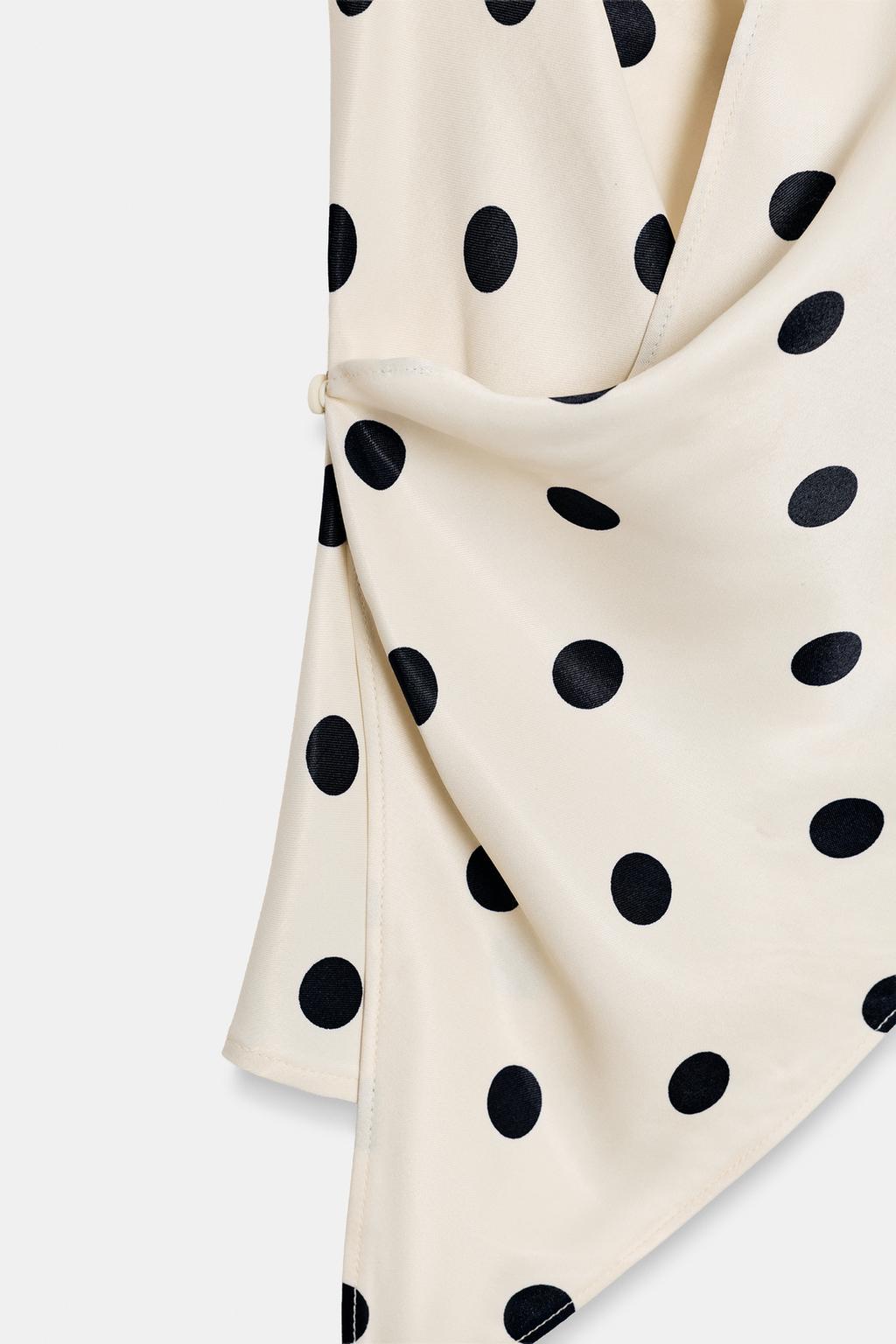 АТЛАСНЫЙ ТОП ХАЛТЕР В ГОРОШЕК