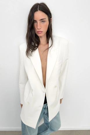 Двубортный блейзер оверсайз- Заказать в России