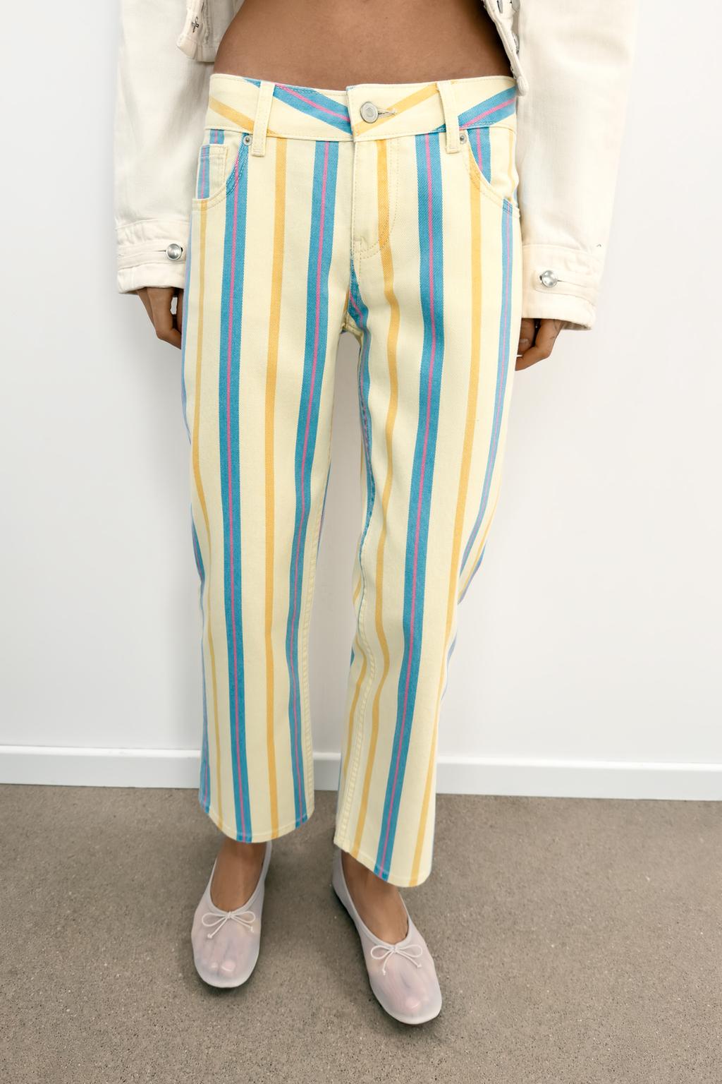 ДЖИНСЫ TRF ПРЯМОГО КРОЯ С НИЗКОЙ ПОСАДКОЙ В ПОЛОСКУ