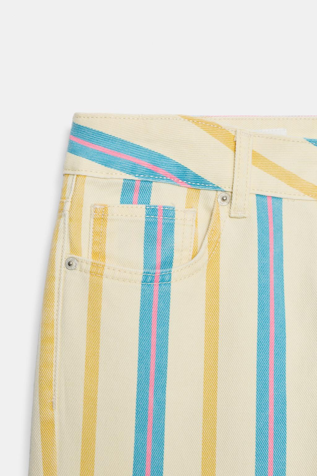 ДЖИНСЫ TRF ПРЯМОГО КРОЯ С НИЗКОЙ ПОСАДКОЙ В ПОЛОСКУ