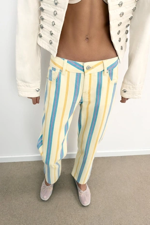 Джинсы Trf прямого кроя с низкой посадкой в полоску- Заказать в России