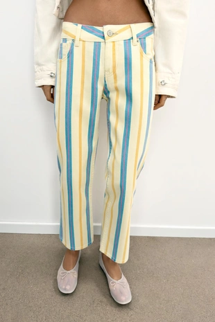 Джинсы Trf прямого кроя с низкой посадкой в полоску- Заказать в России