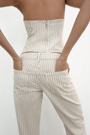 Джинсы Trf прямого кроя в полоску с низкой посадкой- Заказать в России