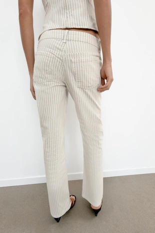 Джинсы Trf прямого кроя в полоску с низкой посадкой- Заказать в России