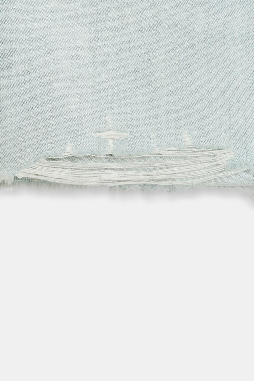 ДЖИНСОВАЯ МИНИ-ЮБКА TRF С РАЗРЫВАМИ