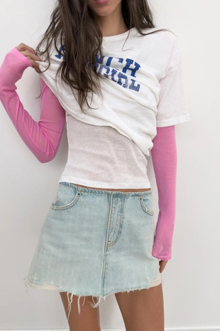 Джинсовая мини-юбка Trf с разрывами- Заказать в России