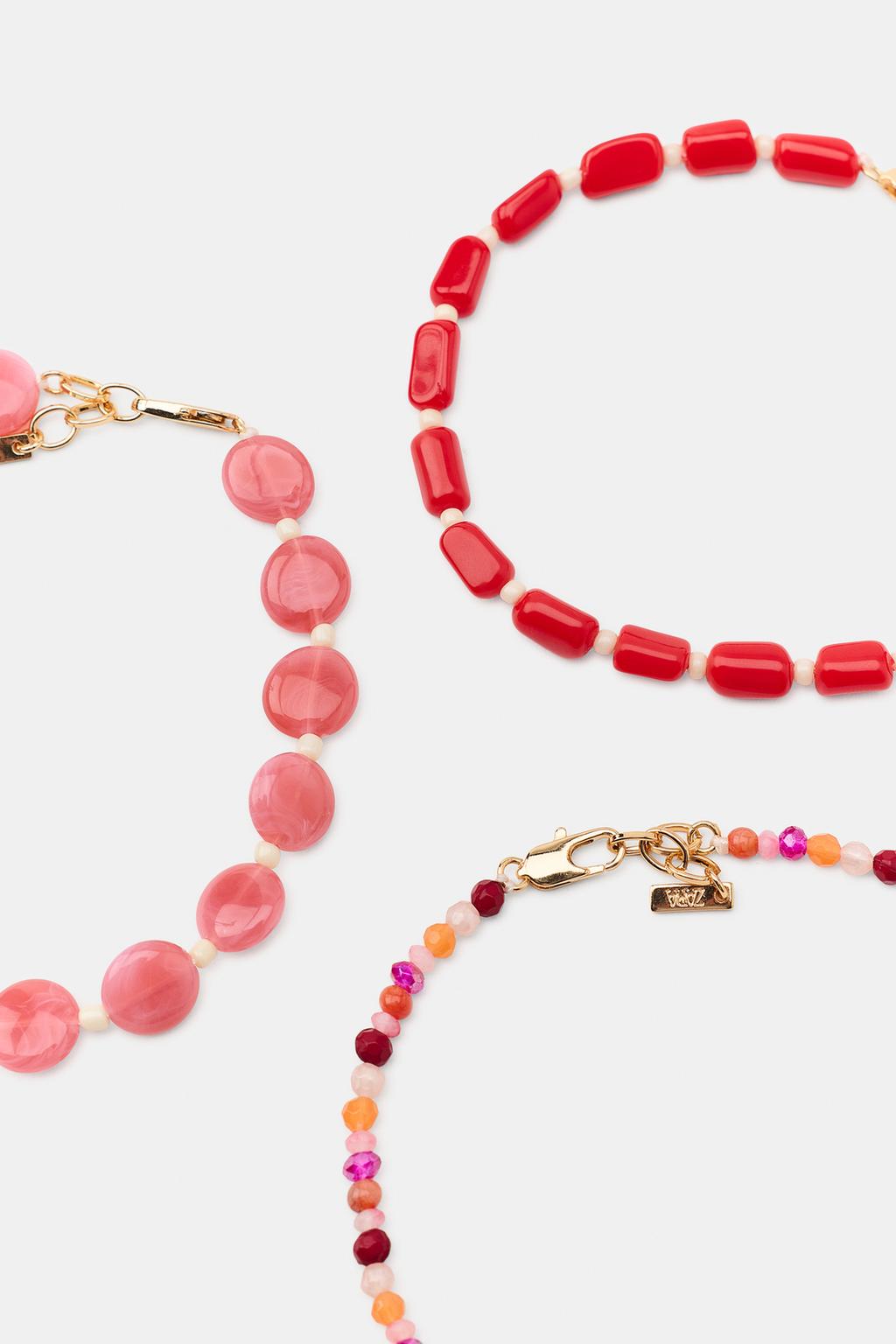 НАБОР ИЗ ТРЕХ БРАСЛЕТОВ НА ЩИКОЛОТКУ С БИСЕРОМ