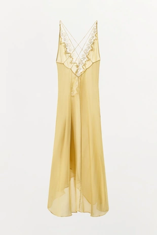 Платье из жоржета с кружевом и воланами- Заказать в России