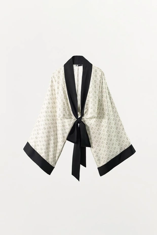 Укороченный жакет с принтом- Заказать в России