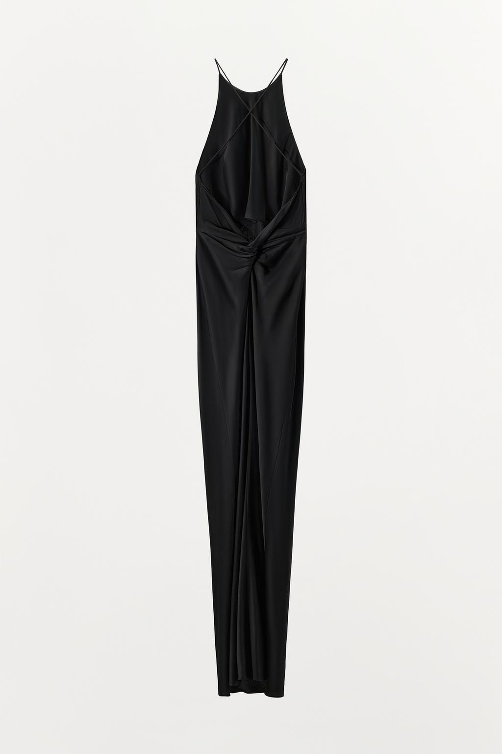 ДЛИННОЕ ПЛАТЬЕ В БЕЛЬЕВОМ СТИЛЕ С УЗЛОМ НА СПИНЕ