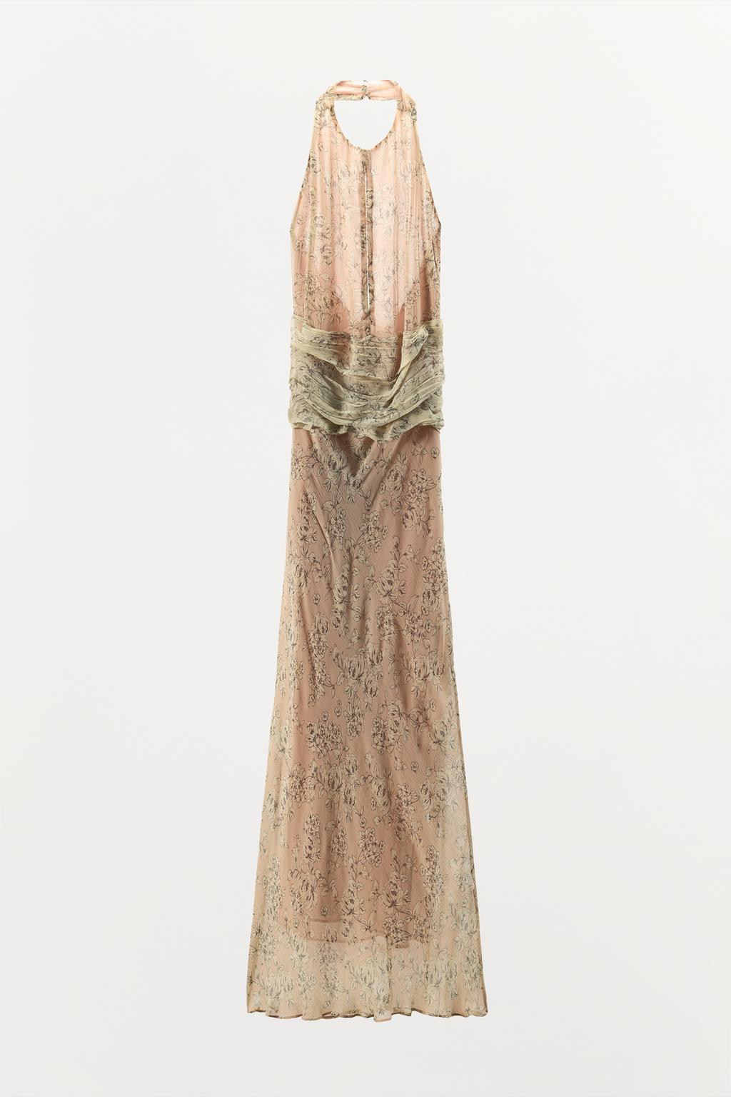 ПЛАТЬЕ ХАЛТЕР С ЦВЕТОЧНЫМ ПРИНТОМ