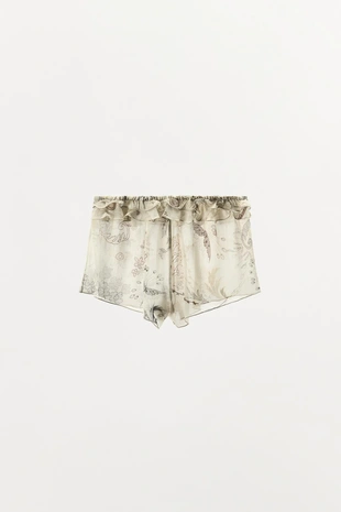 Шорты с принтом и воланами- Заказать в России