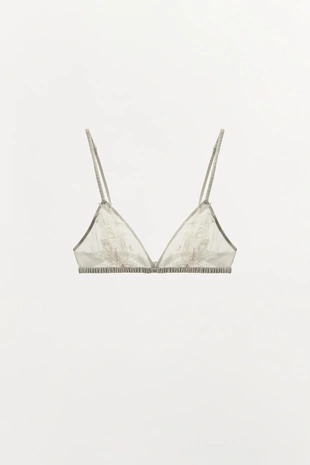 Кружевной бюстгальтер с треугольными чашками- Заказать в России