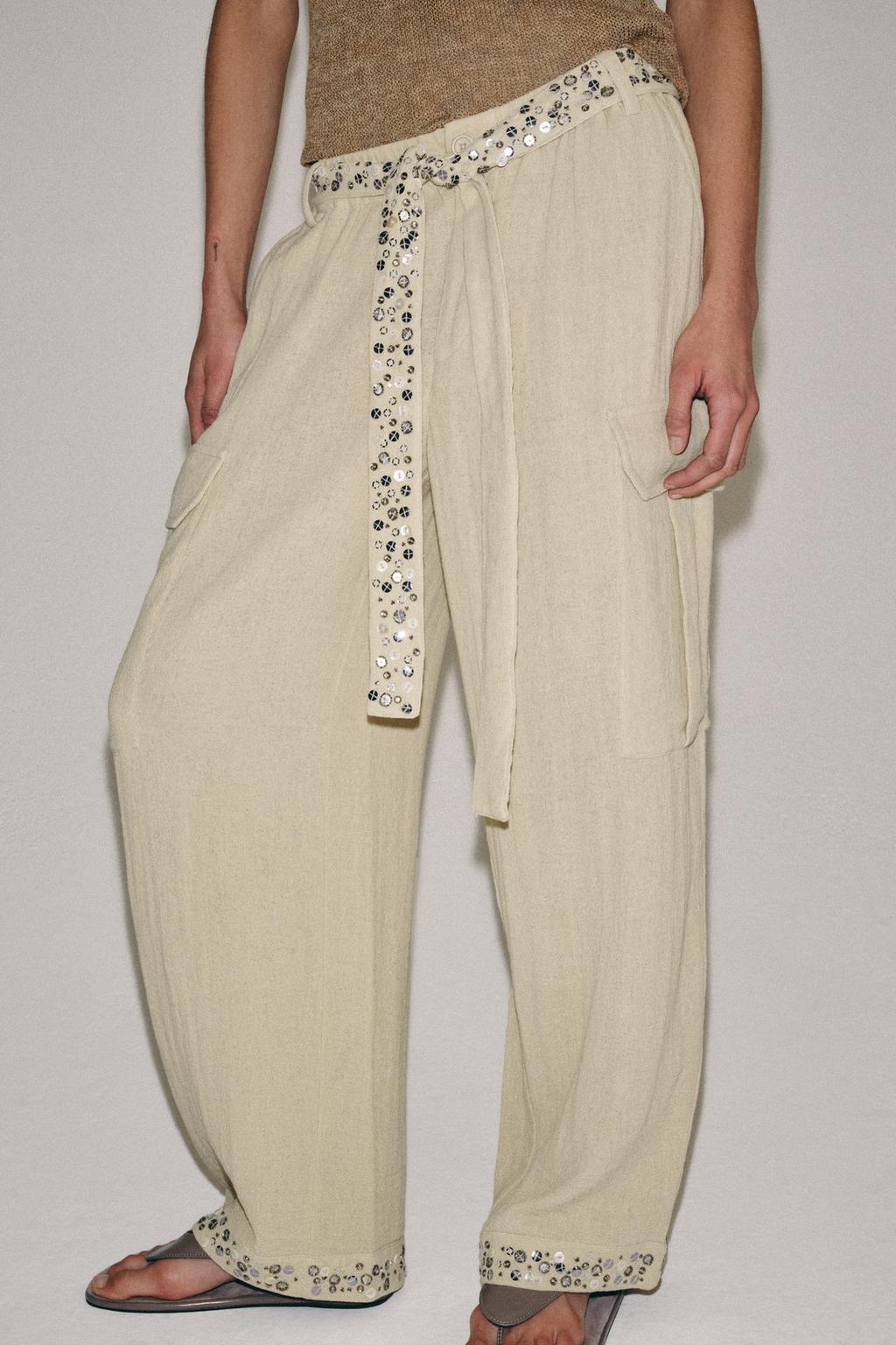 БРЮКИ КАРГО С ПАЙЕТКАМИ — ZW COLLECTION