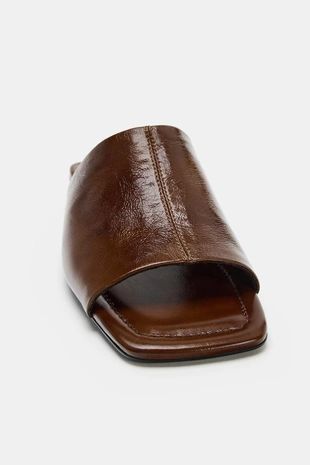 Кожаные мюли на танкетке- Заказать в России