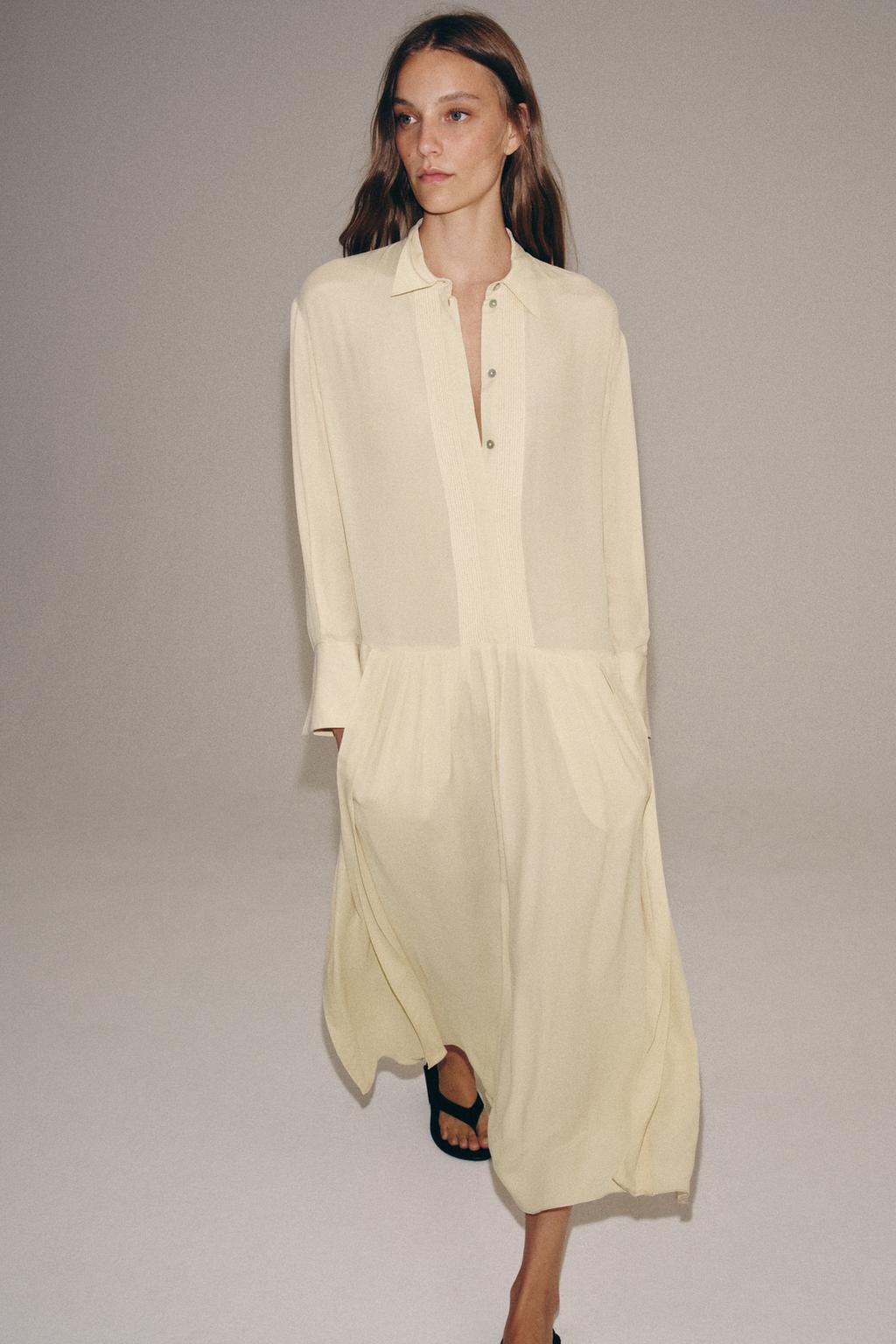 СТРУЯЩЕЕСЯ ПЛАТЬЕ-РУБАШКА — ZW COLLECTION