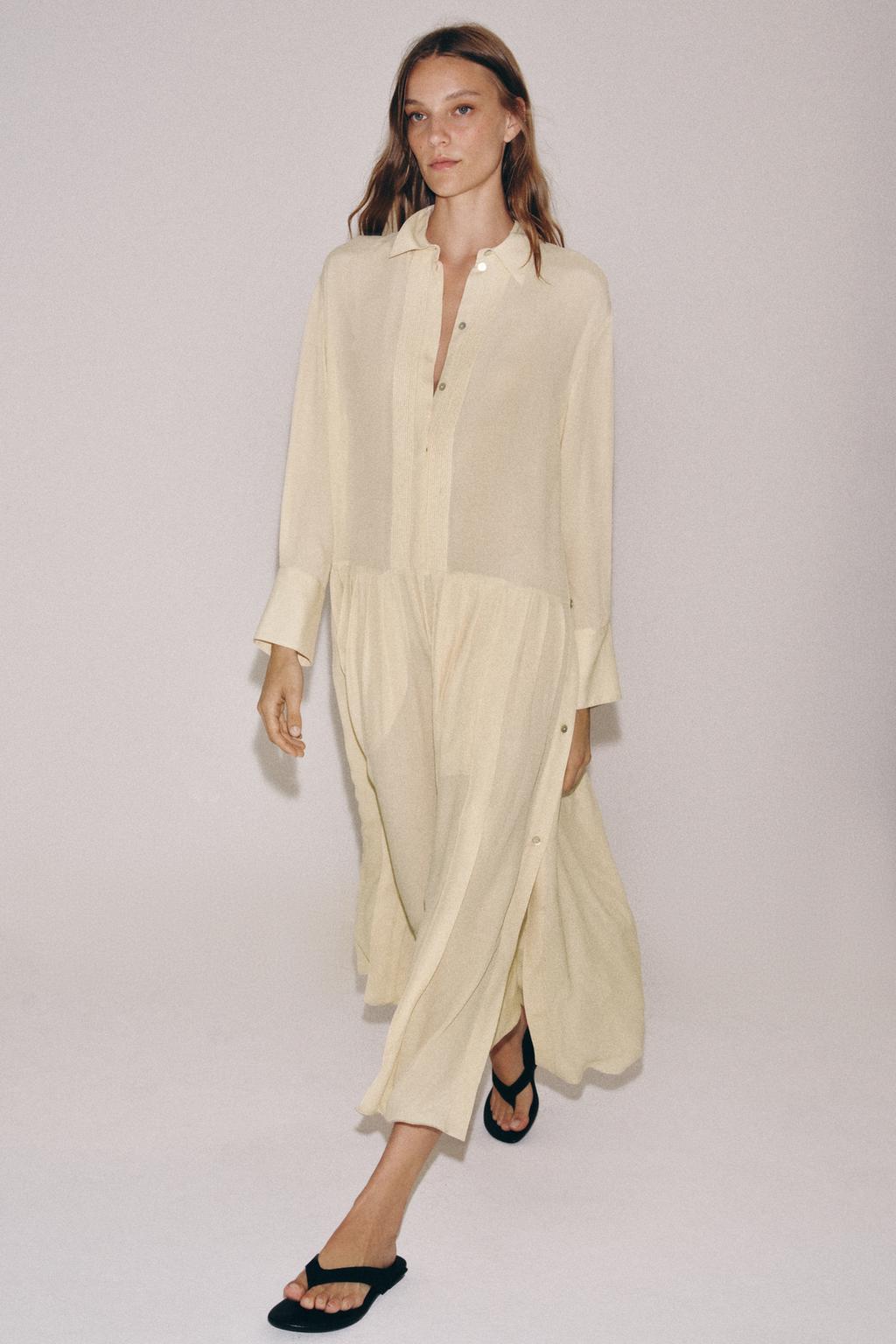 СТРУЯЩЕЕСЯ ПЛАТЬЕ-РУБАШКА — ZW COLLECTION