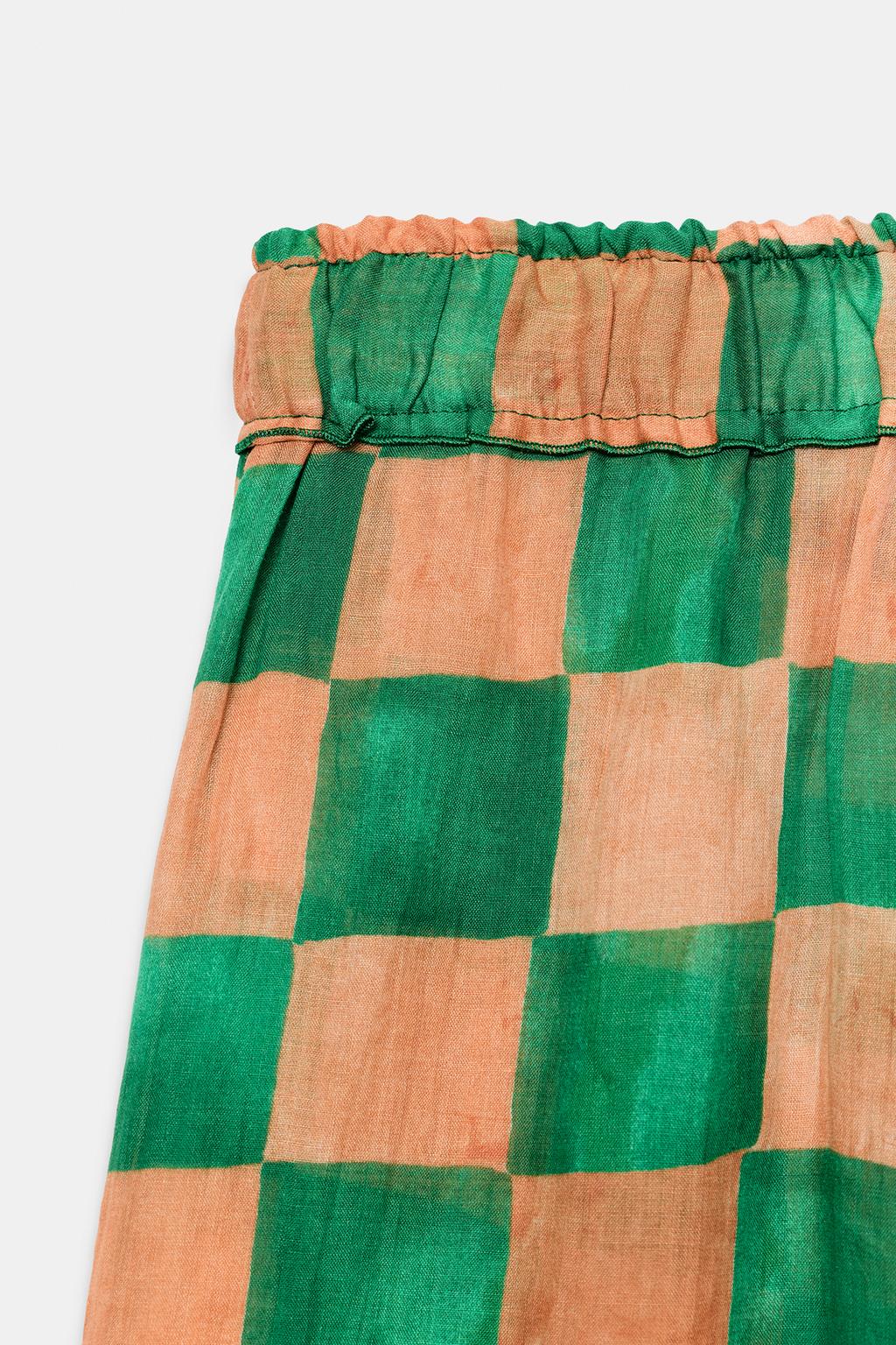 БРЮКИ ПАЛАЦЦО В КЛЕТКУ ИЗ РАМИ — ZW COLLECTION