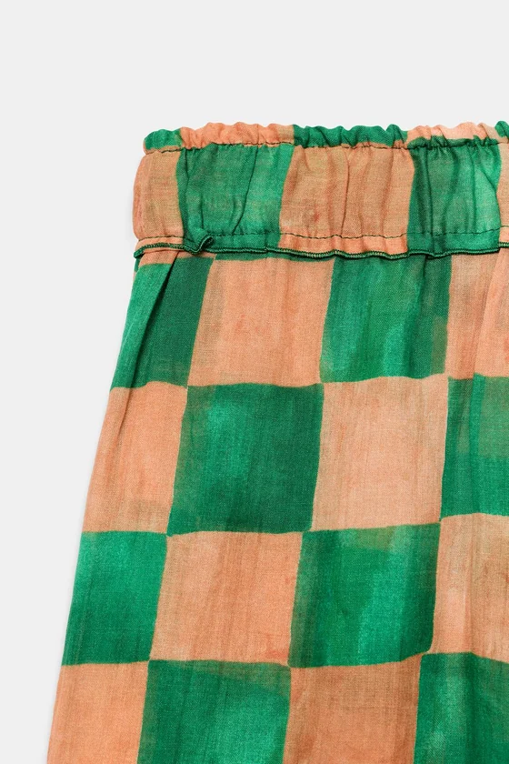 БРЮКИ ПАЛАЦЦО В КЛЕТКУ ИЗ РАМИ — коллекция Zara «ZW»