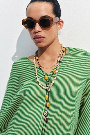 Набор из 3 ожерелий: шнур, ракушки и керамика- Заказать в России