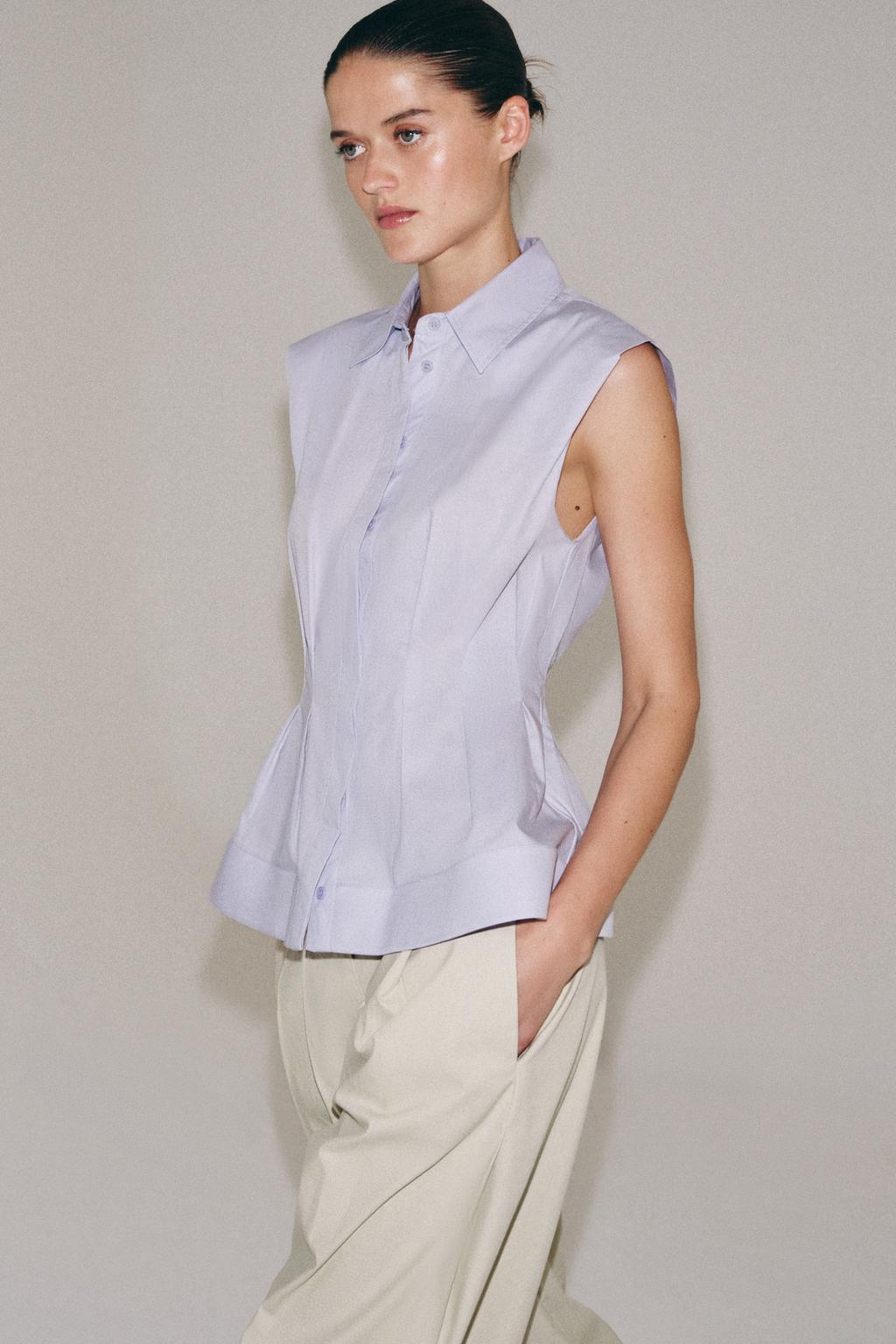 РУБАШКА СО СКЛАДКАМИ И ПРОЙМАМИ — ZW COLLECTION