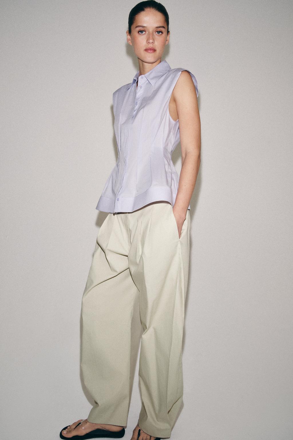 РУБАШКА СО СКЛАДКАМИ И ПРОЙМАМИ — ZW COLLECTION